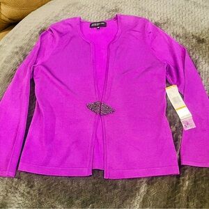 Jones New York Vivid Purple Knit Cardigan Sweater